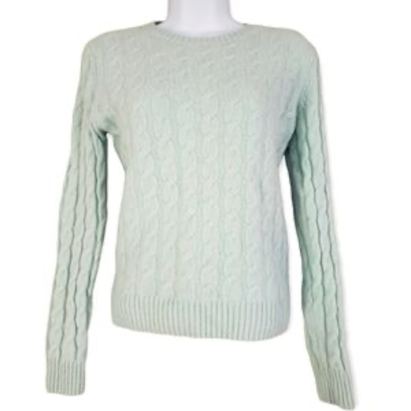 NWOT Lord & Taylor light blue cable knit cashmere sweater Womens Medium - Picture 4 of 6